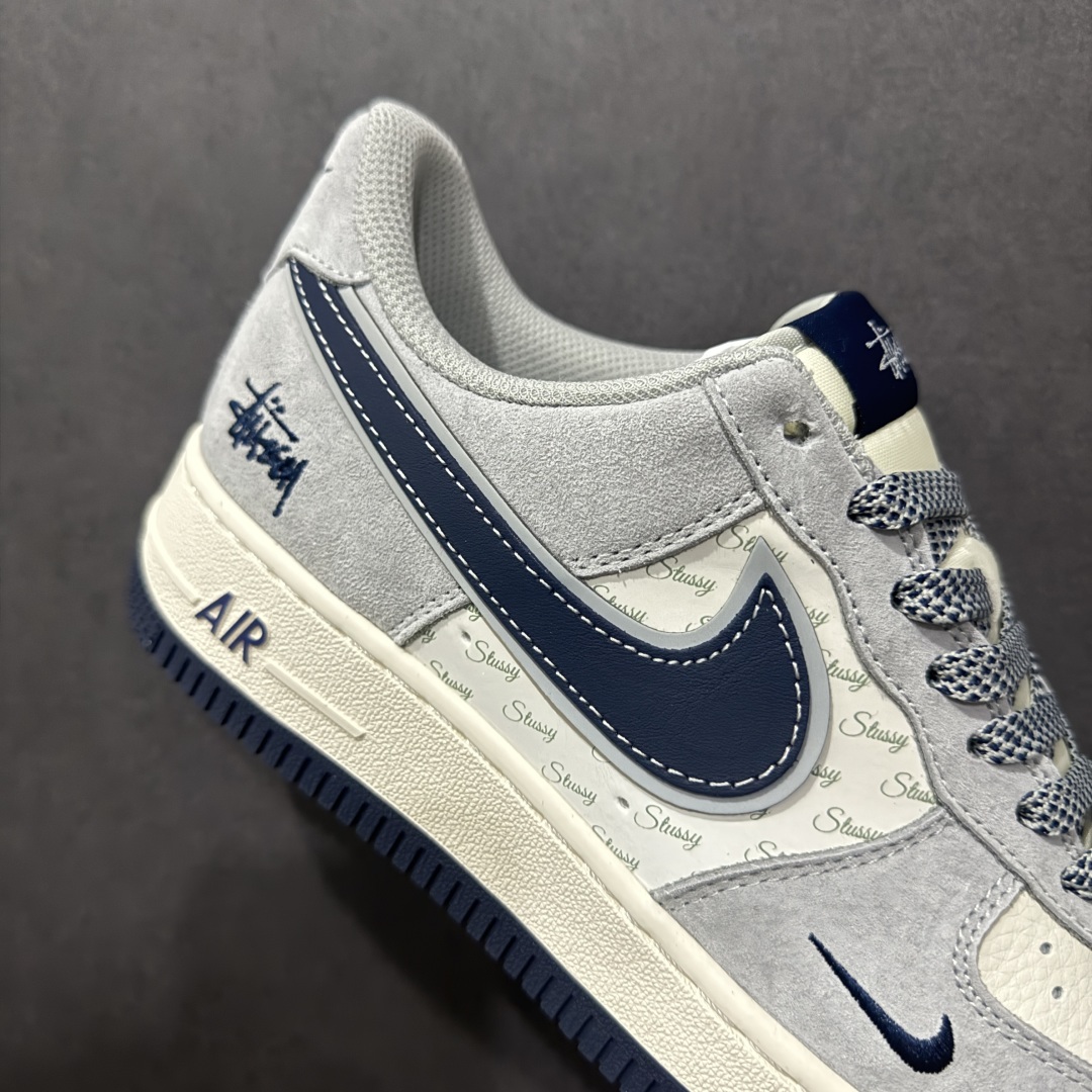 【定制版】Nk Air Force 1'07 Low 斯图西联名 灰蓝勾英文 空军一号低帮休闲板鞋 XZ3318-088
