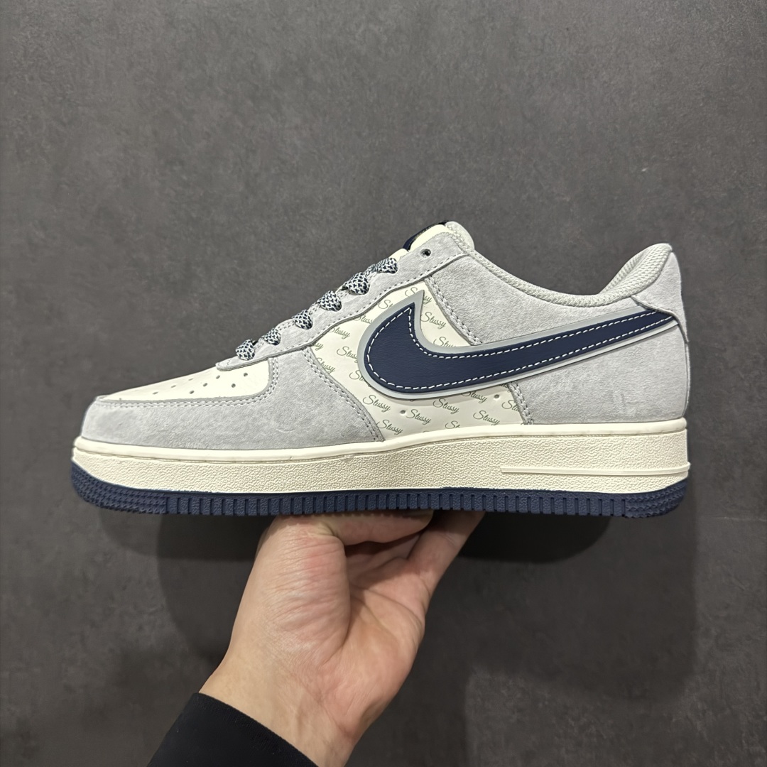 【定制版】Nk Air Force 1'07 Low 斯图西联名 灰蓝勾英文 空军一号低帮休闲板鞋 XZ3318-088