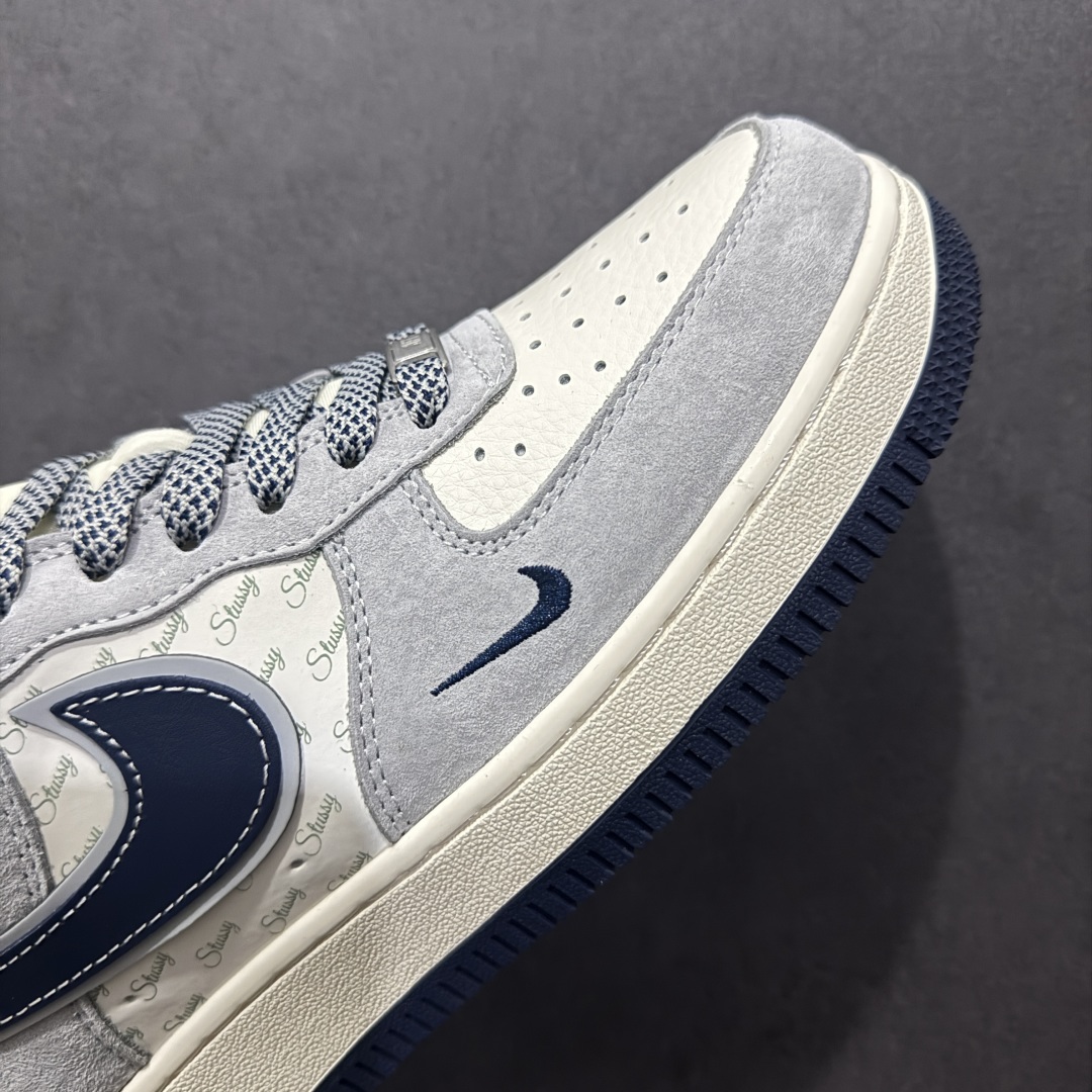 【定制版】Nk Air Force 1'07 Low 斯图西联名 灰蓝勾英文 空军一号低帮休闲板鞋 XZ3318-088