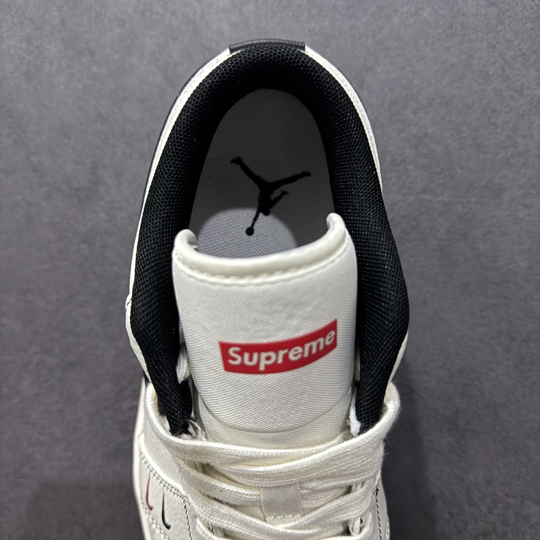 【定制版】Air Jordan 1 Low AJ1 乔1 Supreme联名 米黑双小勾 高端定制 低帮复古篮球鞋  XX3318-108