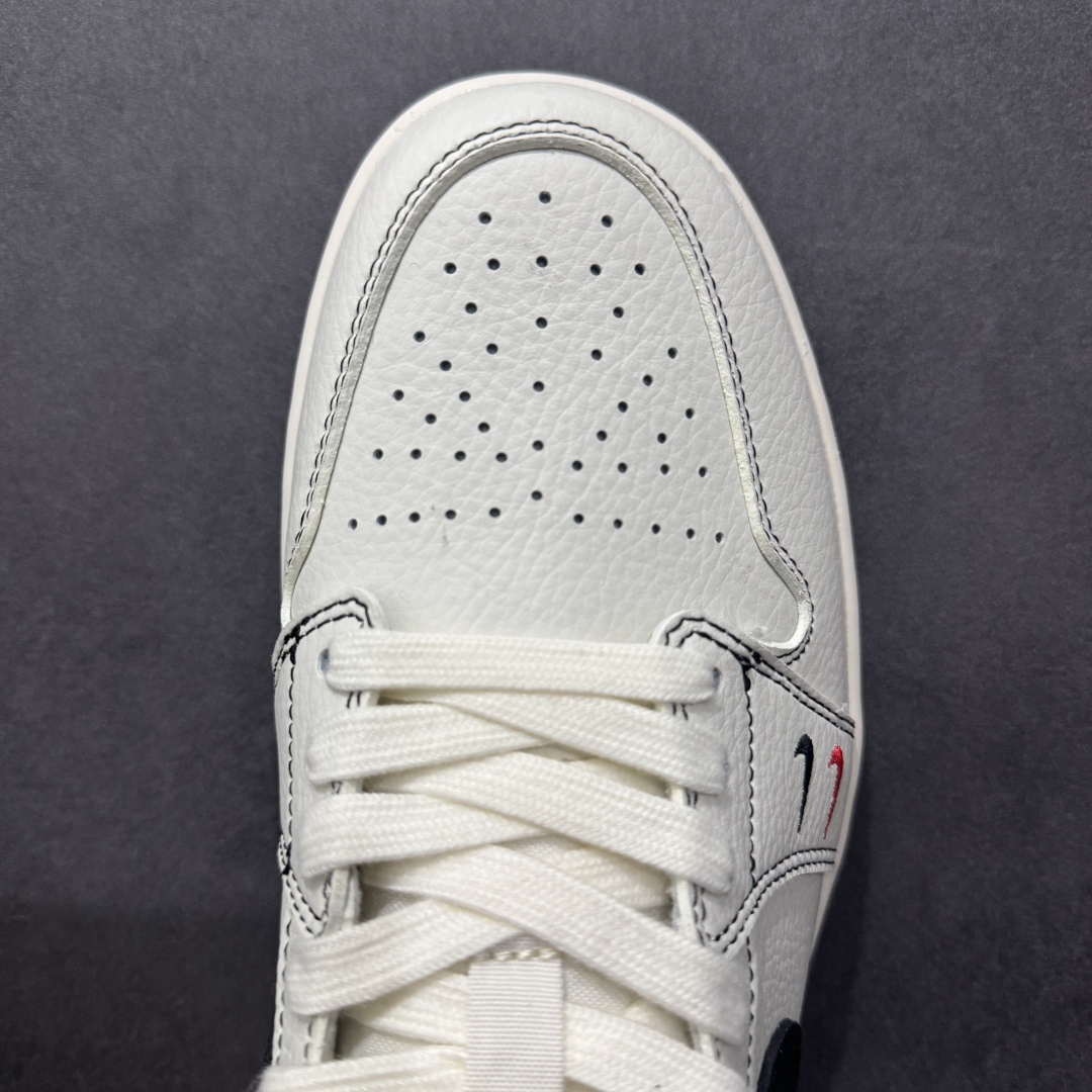 【定制版】Air Jordan 1 Low AJ1 乔1 Supreme联名 米黑双小勾 高端定制 低帮复古篮球鞋  XX3318-108