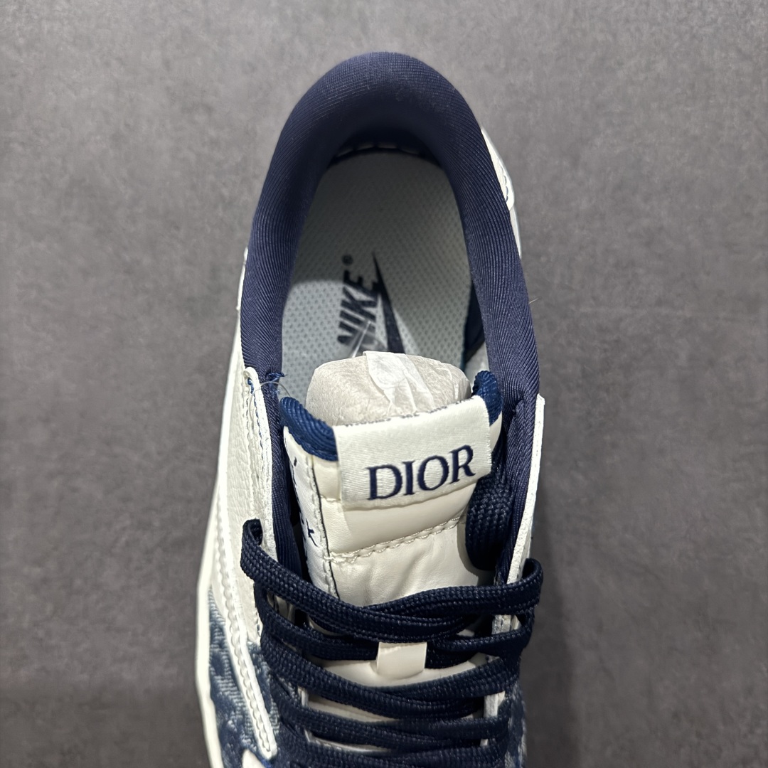 【定制版】Travis Scott x Nike Air Jordan 1 Low x DIOR Air Jordan 1 Low 反转牛仔蓝白小钩倒钩 CH6336-017