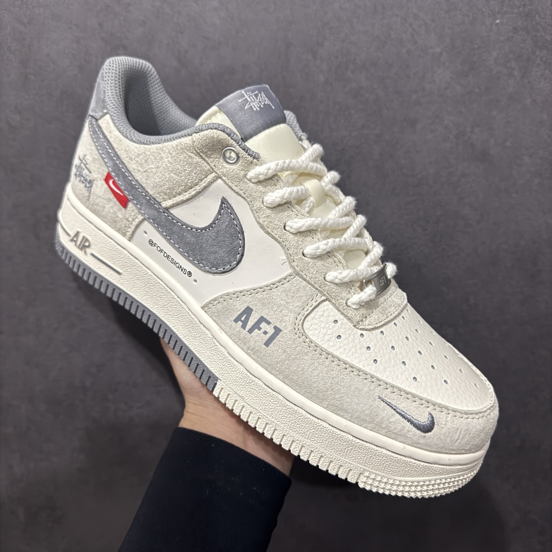 【定制版】Nk Air Force 1'07 Low 斯图西联名 双拼米灰 空军一号低帮休闲板鞋 SJ6698-024