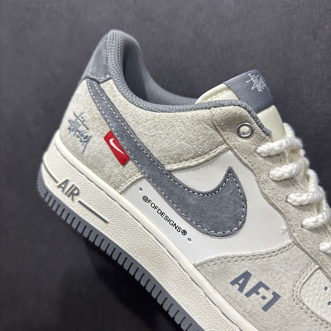 【定制版】Nk Air Force 1'07 Low 斯图西联名 双拼米灰 空军一号低帮休闲板鞋 SJ6698-024