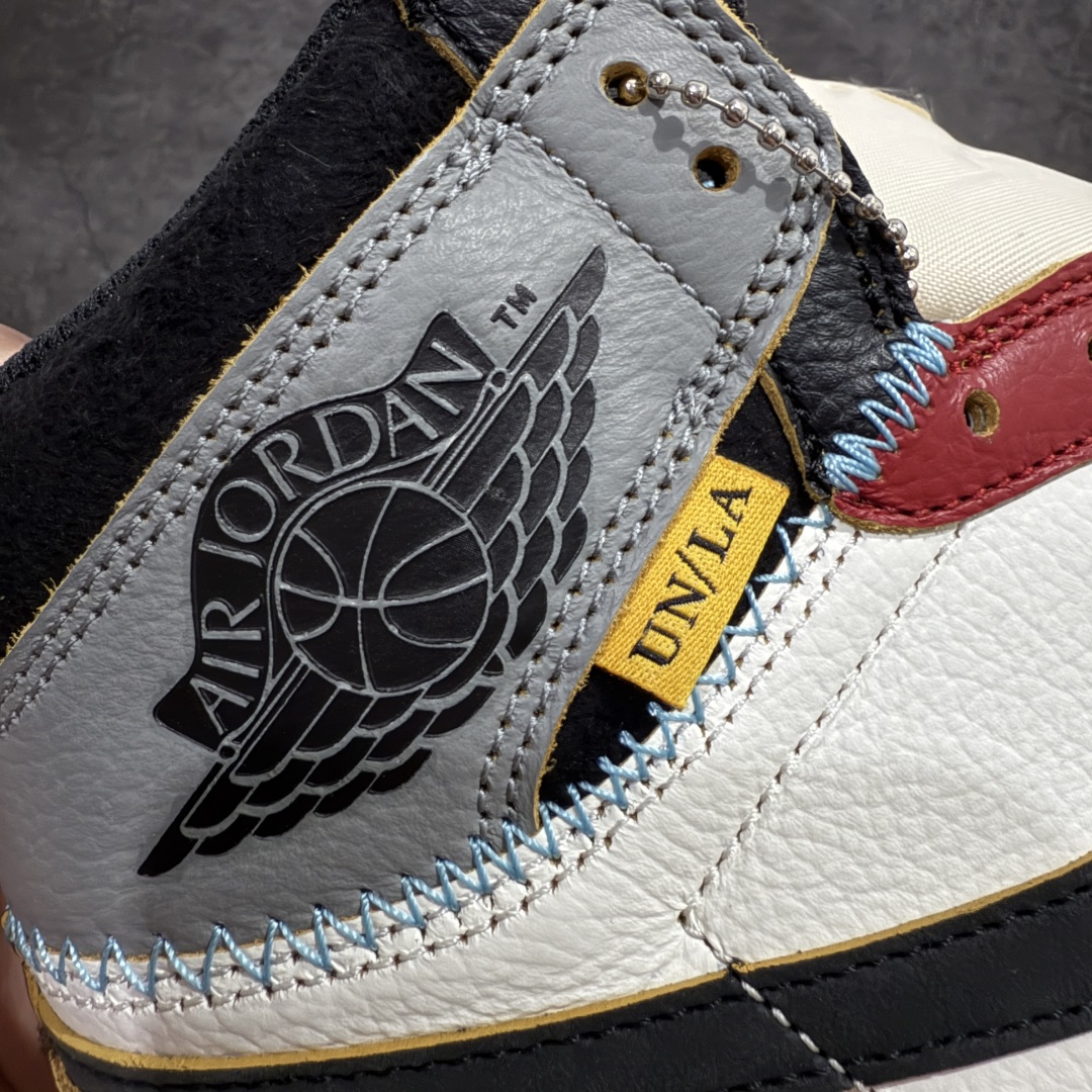 图片[3]-【OG版】Union x Air Jordan 1 Retro High AJ1 乔1影子芝加哥 高帮篮球鞋 HV8563-600 原装纸板原楦开发 极致鞋型一眼正即视感 #独家私模原档案开模，自动区别市面版本 #全鞋采用东莞头层皮，用料绝不含糊 #飞翼3D高频立体感十足 细节全方面到位 #全鞋电脑车线 顶级工艺 完美清洁度  鞋身整体以白色为主色调，在框架部分采用红色呈现，营造出经典的\\\”Chicago\\\”配色氛围。鞋帮部分延续了初代Union联名的设计，采用了特殊的\\\”缝合\\\”工艺打造。  尺码：36 36.5 37.5 38 38.5 39 40 40.5 41 42 42.5 43 44 44.5 45 46 47.5-选品中心