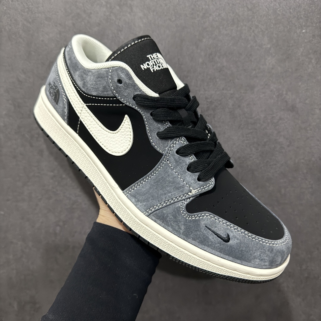 【定制版】Air Jordan 1 Low 北面联名 黑灰白勾 高端定制 低帮复古篮球鞋  XX3318-510