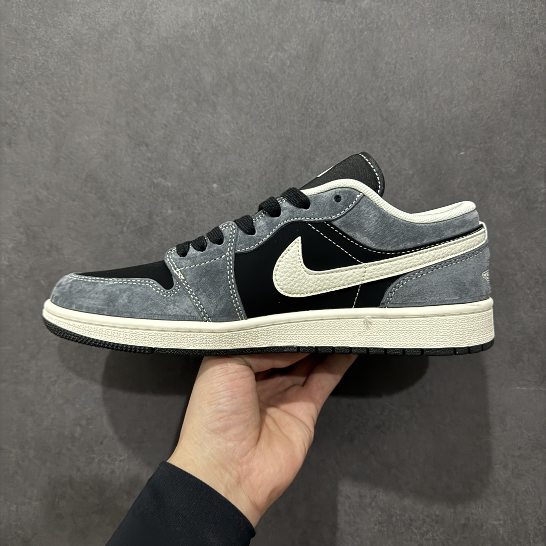 【定制版】Air Jordan 1 Low 北面联名 黑灰白勾 高端定制 低帮复古篮球鞋  XX3318-510