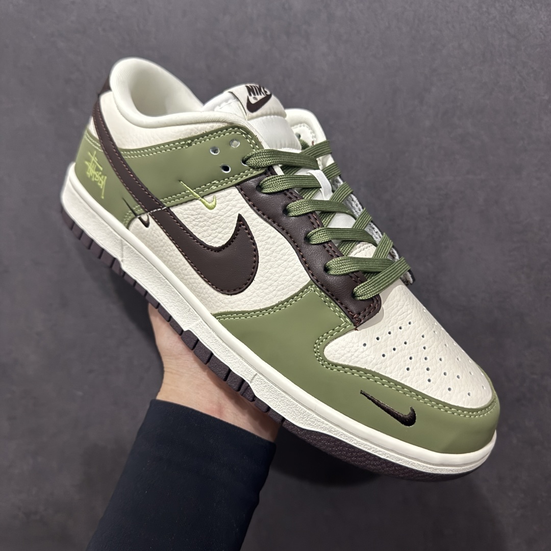 【定制版】Nk SB Dunk Low 斯图西联名 白绿黑勾 周年高端定制 低帮休闲板鞋 KK1333-020