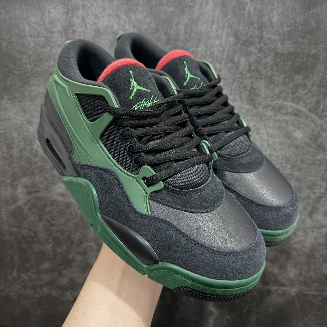 【纯原版】Air Jordan AJ4 RM 重置 重制版低帮复古篮球鞋 黑绿FQ7939-003 采用了低帮的设计 并保留了众多AJ4的经典元素 鞋身以皮革、麂皮材质拼接打造 AJ4经典的TPU材质延伸至后跟 增强鞋款稳定性 而鞋身侧面的网格设计则被取消 尾部的NIKE AIR标志也得到保留 并同时带有飞人logo 中底部分同样搭载了可视AIR气垫 鞋底采用米白色中底和外底呈现 为整个设计收尾 尺码：36 36.5 37.5 38 38.5 39 40 40.5 41 42 42.5 43 44 44.5 45 46 47.5-选品中心