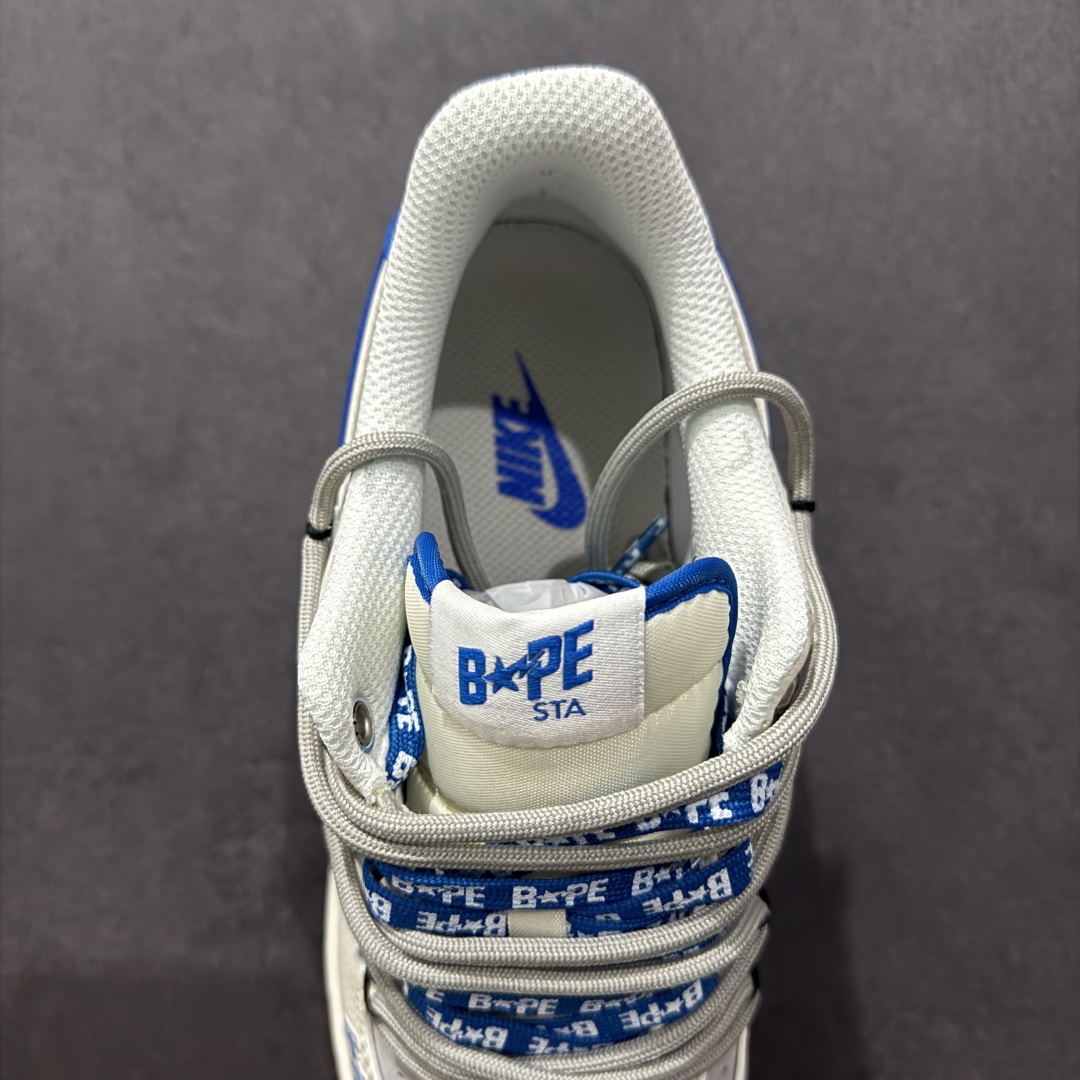 【定制版】Nike Air Force 1 Low 07 x BAPE 白灰蓝绑带  SJ1198-112