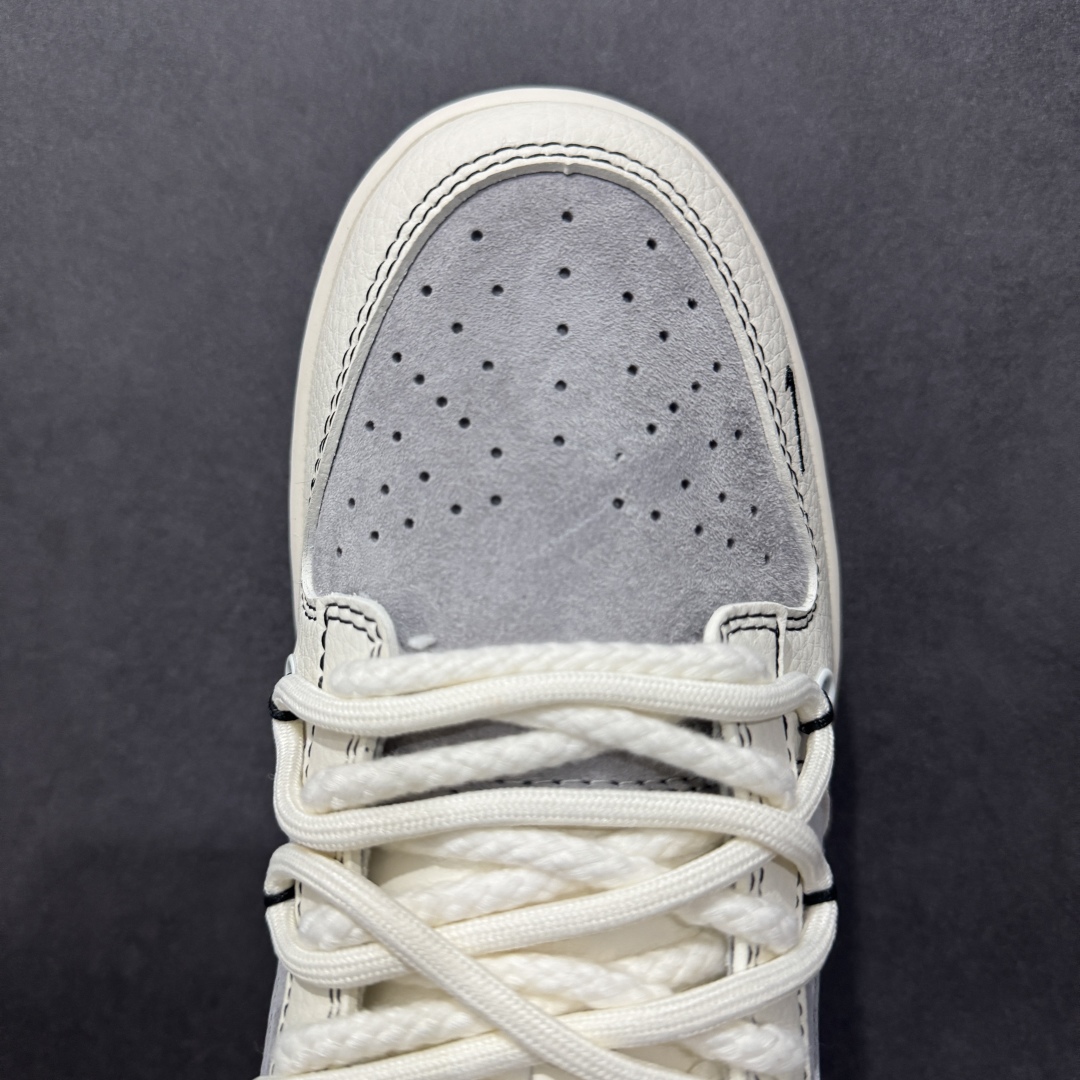 【定制版】Nike SB Dunk Low x Stussy 白黑灰小钩麻绳绑带 YX5066-269