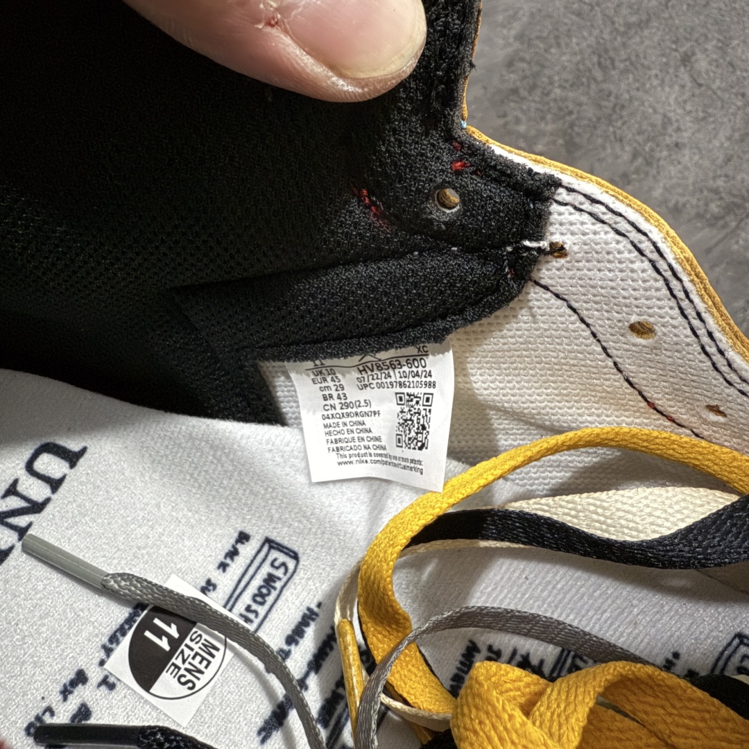 图片[9]-【FK纯原版】Union X Air Jordan 1 Retro High NRG 限量联名 黑白红拼接 实拍首发 货号：HV8563 600 大厂出品 市场第一梯队 唯一可媲美原版 全鞋电脑针车 精确间距匹配 国内顶级头层皮料订染 用料绝不含糊 飞翼3D高频深度立体 全方位比对原鞋 皮料全程玻璃冲刀 冲裁 清洁度完美 工艺方面漏斗收腰 底线拉帮 LOGO立体 小到针眼排布 载片对称 冲孔效果 鞋标规范 鞋垫背胶等等 绝对无敌 尺码：40 40.5 41 42 42.5 43 44 44.5 45 46 47.5-选品中心