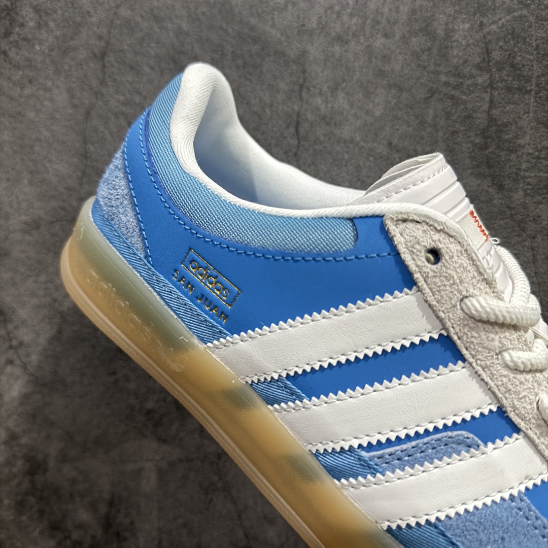 坏痞兔Bad Bunny x AD Gazelle Indoor Trainers ”Benito”羚羊内训系列低帮复古百搭休闲运动德训风板鞋“联名白蓝变形鞋头” IF9734