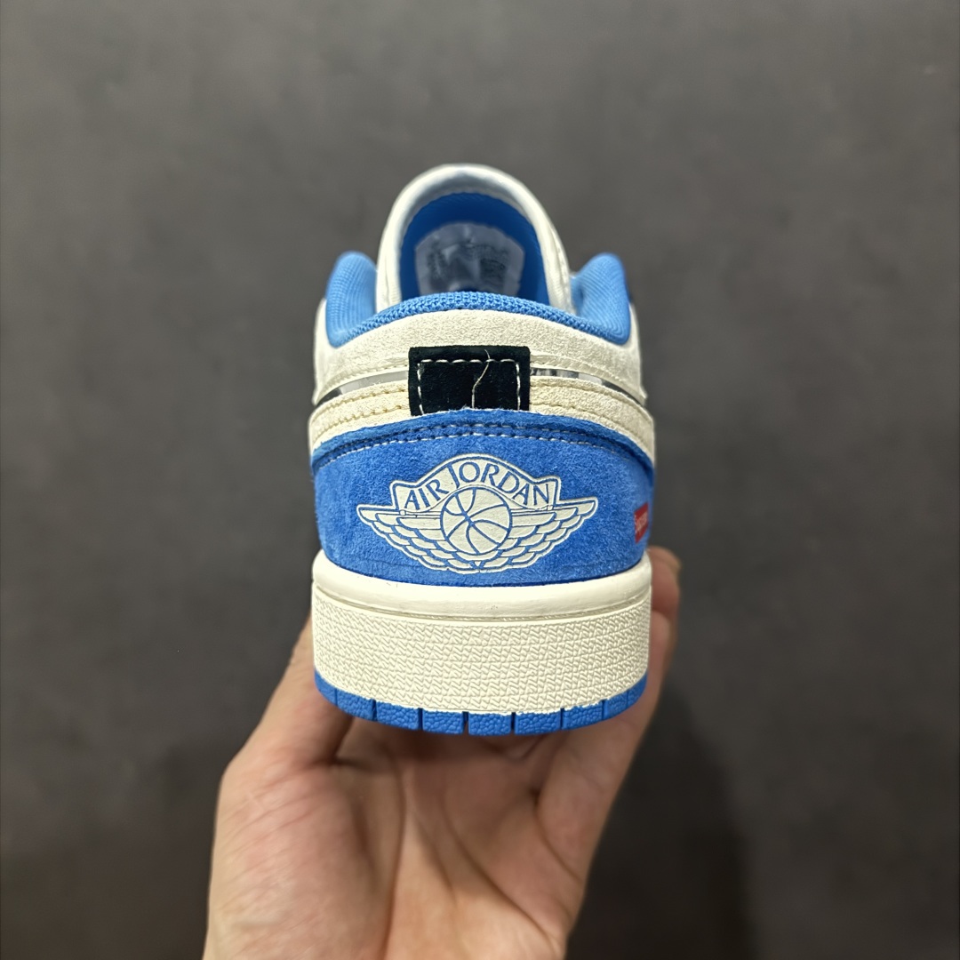 【定制版】Air Jordan 1 Low AJ1 乔1 Supreme联名 复古黑蓝 高端定制 低帮复古篮球鞋 XX3318-501