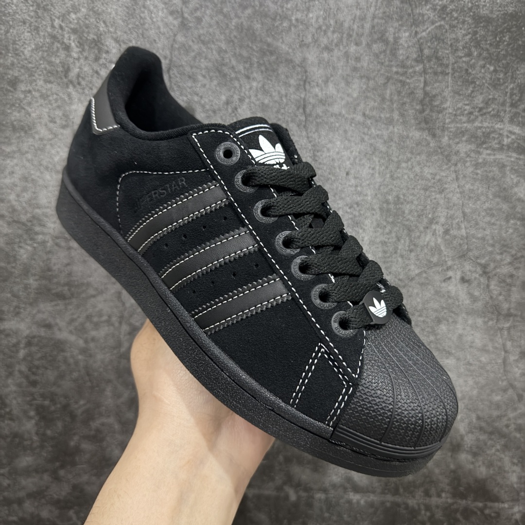 图片[3]-【公司级】AD Originals Superstar 贝壳头 黑色JH5470 采用全新头层拼接皮革材质 后跟采用特色3D立体印字 渠道正品订单 诠释市场最高工艺水平 全鞋进口头层皮料打造。区别市面普通真标版本，进出专柜无压力 ， 货号： 尺码：35 36 36.5 37 38 38.5 39 40 40.5 41 42 42.5 43 44 45-选品中心