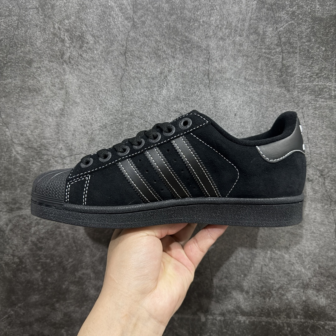 图片[2]-【公司级】AD Originals Superstar 贝壳头 黑色JH5470 采用全新头层拼接皮革材质 后跟采用特色3D立体印字 渠道正品订单 诠释市场最高工艺水平 全鞋进口头层皮料打造。区别市面普通真标版本，进出专柜无压力 ， 货号： 尺码：35 36 36.5 37 38 38.5 39 40 40.5 41 42 42.5 43 44 45-选品中心