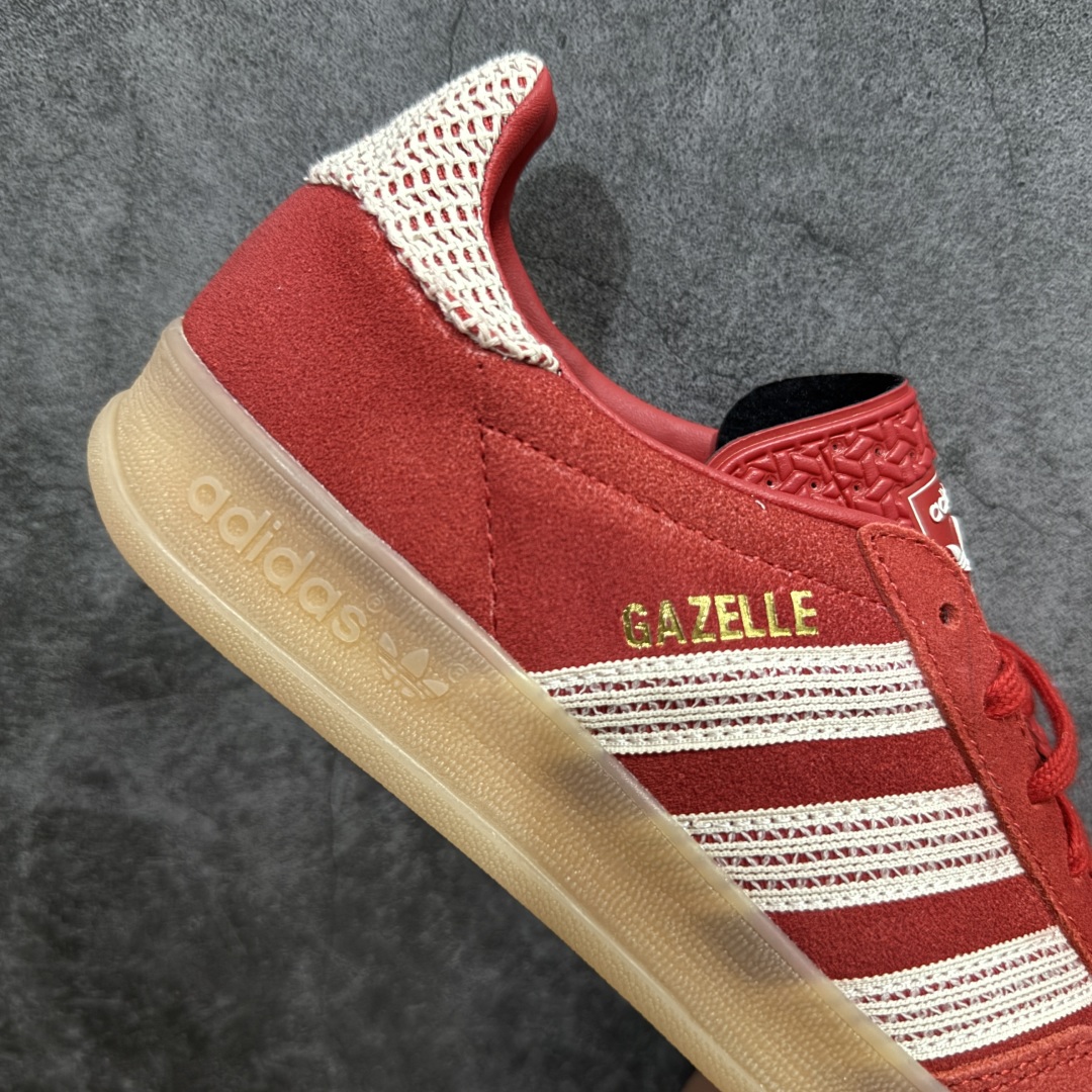 图片[7]-【渠道纯原版】AD Gazelle Indoor Trainers 羚羊内训系列低帮复古百搭休闲运动德训风板鞋 红白JI2756 市场最高版本 完美还原zp细节，注意区别市场任何版本，完全不是一路货色‼️ 全鞋原材料打造，无任何色差，正确鞋型，后跟港宝材料定型，正确微透生胶大底，反口内里头层细腻小牛皮，纸板中底 鞋垫背胶，侧面正确烫金压印字母，所有细节完美还原‼️ 尺码：35 36 36.5 37 38 38.5 39 40 40.5 41 42 42.5 43 44 44.5 45-选品中心