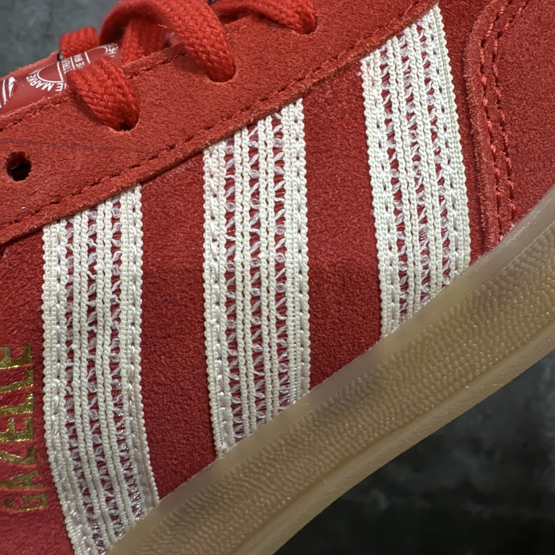 图片[5]-【渠道纯原版】AD Gazelle Indoor Trainers 羚羊内训系列低帮复古百搭休闲运动德训风板鞋 红白JI2756 市场最高版本 完美还原zp细节，注意区别市场任何版本，完全不是一路货色‼️ 全鞋原材料打造，无任何色差，正确鞋型，后跟港宝材料定型，正确微透生胶大底，反口内里头层细腻小牛皮，纸板中底 鞋垫背胶，侧面正确烫金压印字母，所有细节完美还原‼️ 尺码：35 36 36.5 37 38 38.5 39 40 40.5 41 42 42.5 43 44 44.5 45-选品中心