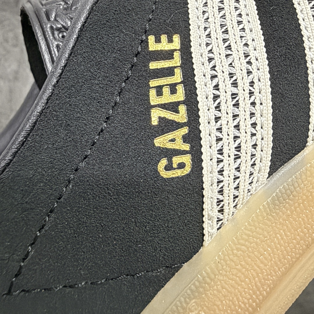 图片[2]-【渠道纯原版】AD Gazelle Indoor Trainers 羚羊内训系列低帮复古百搭休闲运动德训风板鞋 黑白JI2755 市场最高版本 完美还原zp细节，注意区别市场任何版本，完全不是一路货色‼️ 全鞋原材料打造，无任何色差，正确鞋型，后跟港宝材料定型，正确微透生胶大底，反口内里头层细腻小牛皮，纸板中底 鞋垫背胶，侧面正确烫金压印字母，所有细节完美还原‼️ 尺码：35 36 36.5 37 38 38.5 39 40 40.5 41 42 42.5 43 44 44.5 45-选品中心
