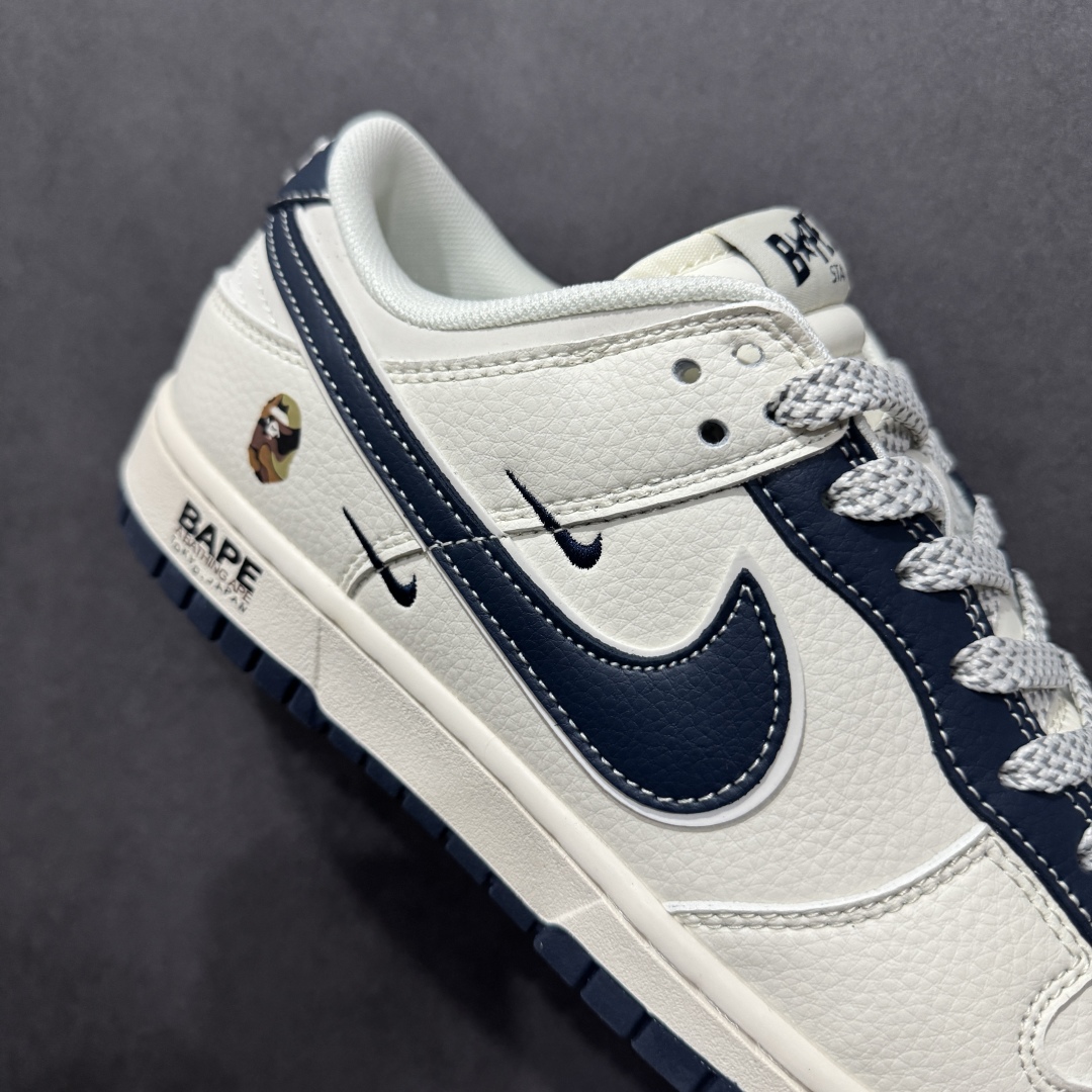 图片[6]-【定制版】Nk SB Dunk Low Bape联名 海军蓝双小勾 周年高端定制 低帮休闲板鞋 XS6089-515  #定制鞋盒 大厂纯原品质出货 超高清洁度 皮料切割干净无任何毛边 细节完美   尺码：36 36.5 37.5 38 38.5 39 40 40.5 41 42 42.5 43 44 44.5 45-选品中心