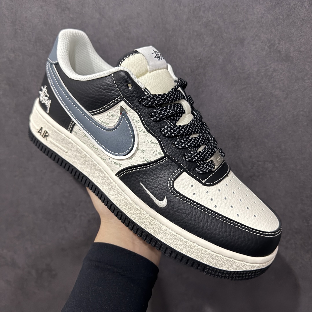 图片[3]-【定制版】Nk Air Force 1\’07 Low 斯图西联名 灰蓝黑荔纹 空军一号低帮休闲板鞋  #原楦头原纸板 原装鞋盒 定制五金配件 内置全掌气垫 原厂鞋底  货号：XZ6188-199 尺码：36 36.5 37 38 38.5 39 40 40.5 41 42 42.5 43 44 44.5 45-选品中心
