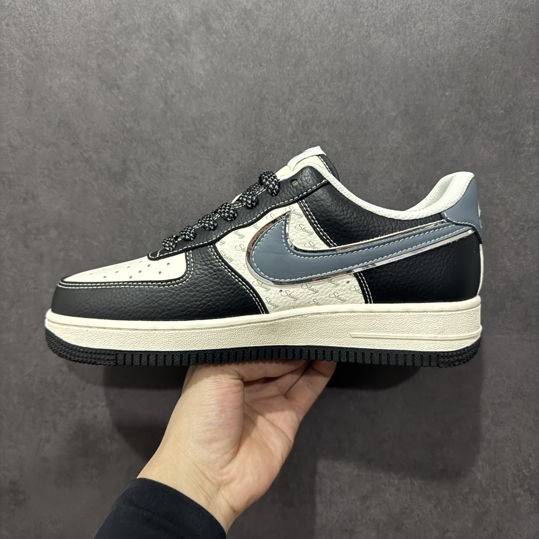 图片[2]-【定制版】Nk Air Force 1\’07 Low 斯图西联名 灰蓝黑荔纹 空军一号低帮休闲板鞋  #原楦头原纸板 原装鞋盒 定制五金配件 内置全掌气垫 原厂鞋底  货号：XZ6188-199 尺码：36 36.5 37 38 38.5 39 40 40.5 41 42 42.5 43 44 44.5 45-选品中心