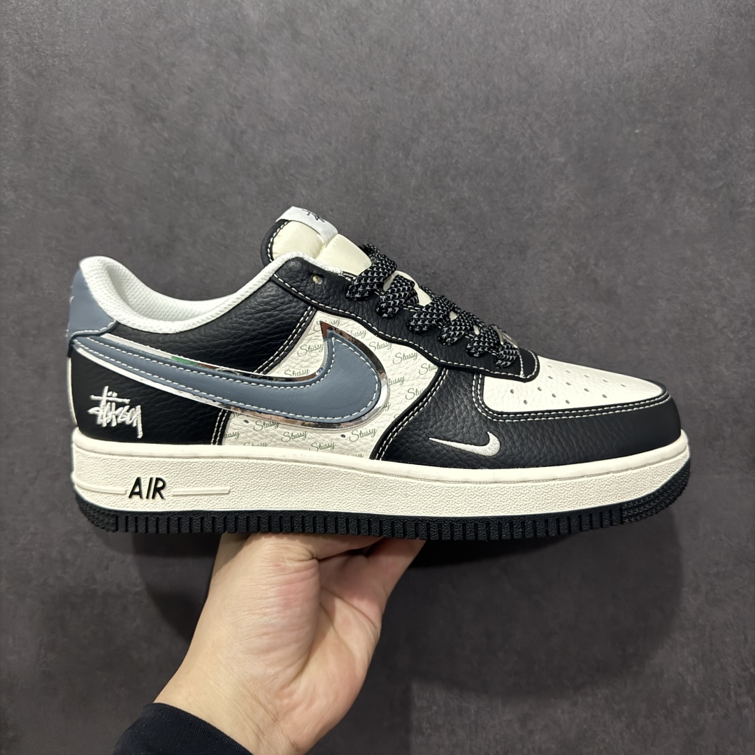 【定制版】Nk Air Force 1\'07 Low 斯图西联名 灰蓝黑荔纹 空军一号低帮休闲板鞋  #原楦头原纸板 原装鞋盒 定制五金配件 内置全掌气垫 原厂鞋底  货号:XZ6188-199 尺码:36 36.5 37 38 38.5 39 40 40.5 41 42 42.5 43 44 44.5 45-选品中心