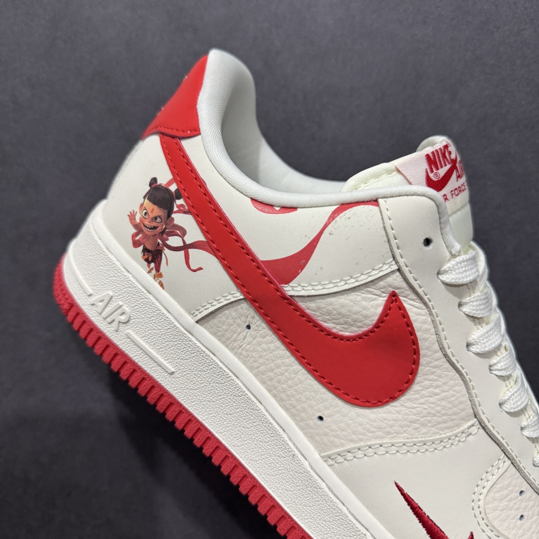 图片[6]-【定制版】Nike Air Force 1 Low 07 魔童降世 哪吒 米红小钩 原楦头原纸板 打造纯正低帮空军版型 专注外贸渠道 全掌内置蜂窝气垫 原盒配件 原厂中底钢印、拉帮完美 货号：DF0188 048 尺码：36 36.5 37.5 38 38.5 39 40 40.5 41 42 42.5 43 44 44.5 45-选品中心