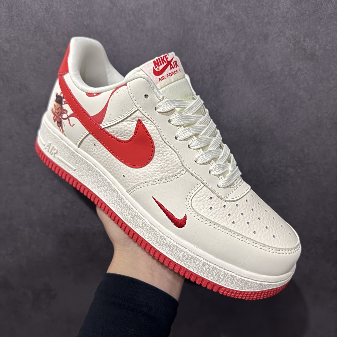 图片[3]-【定制版】Nike Air Force 1 Low 07 魔童降世 哪吒 米红小钩 原楦头原纸板 打造纯正低帮空军版型 专注外贸渠道 全掌内置蜂窝气垫 原盒配件 原厂中底钢印、拉帮完美 货号：DF0188 048 尺码：36 36.5 37.5 38 38.5 39 40 40.5 41 42 42.5 43 44 44.5 45-选品中心
