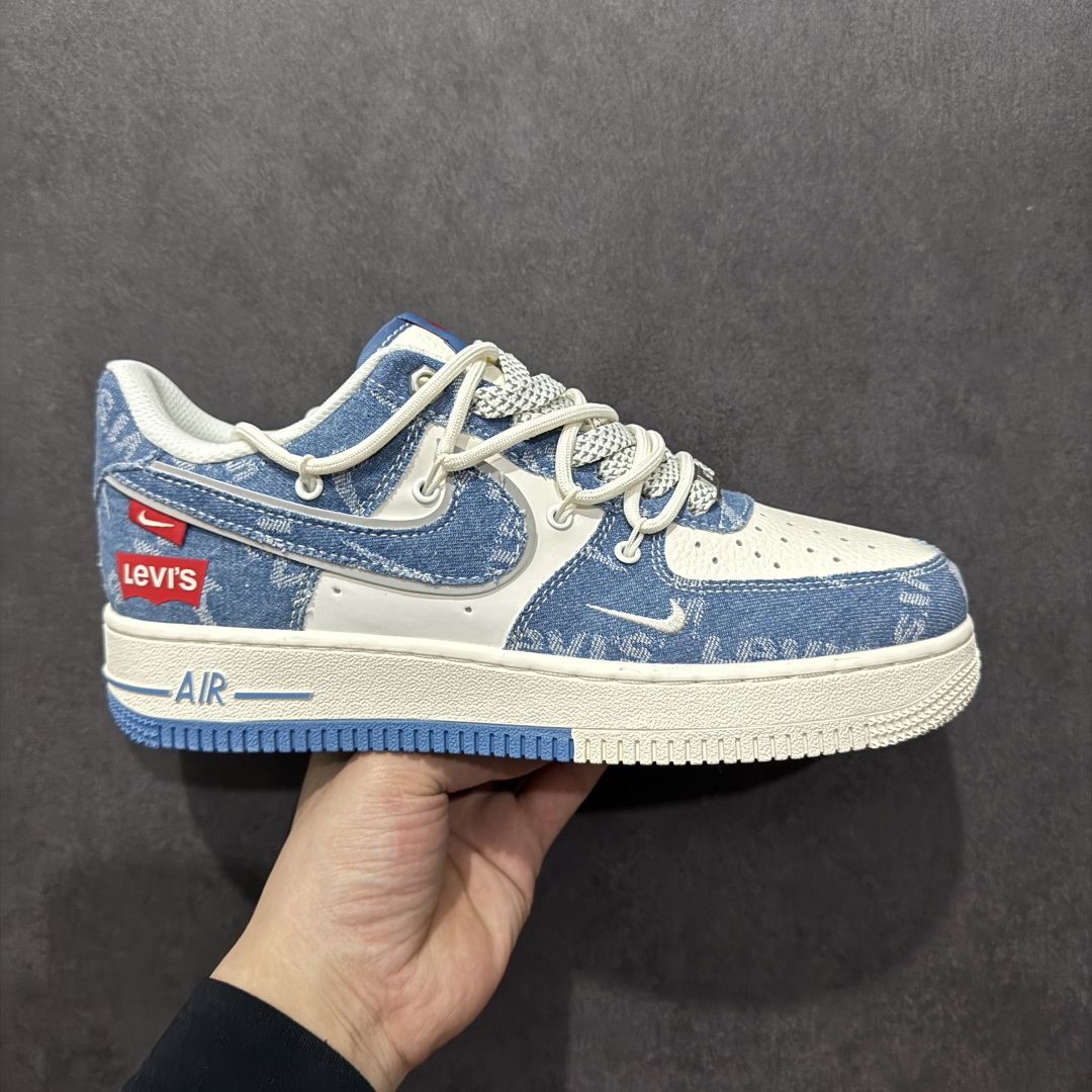 【定制版】Nk Air Force 1\'07 Low 李维斯联名 双拼牛仔抽绳 空军一号低帮休闲板鞋 SJ1198-001  #定制皮料 定制鞋盒 配件齐全 原楦原纸板 纯正空军版型 内置全掌气垫  尺码：36 36.5 37.5 38 38.5 39 40 40.5 41 42 42.5 43 44 44.5 45-选品中心