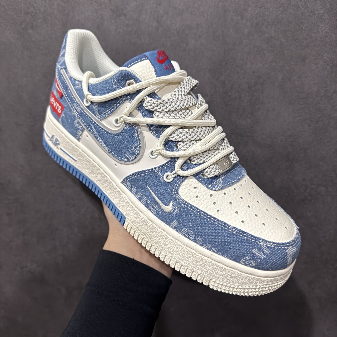 图片[3]-【定制版】Nk Air Force 1\’07 Low 李维斯联名 双拼牛仔抽绳 空军一号低帮休闲板鞋 SJ1198-001  #定制皮料 定制鞋盒 配件齐全 原楦原纸板 纯正空军版型 内置全掌气垫  尺码：36 36.5 37.5 38 38.5 39 40 40.5 41 42 42.5 43 44 44.5 45-选品中心