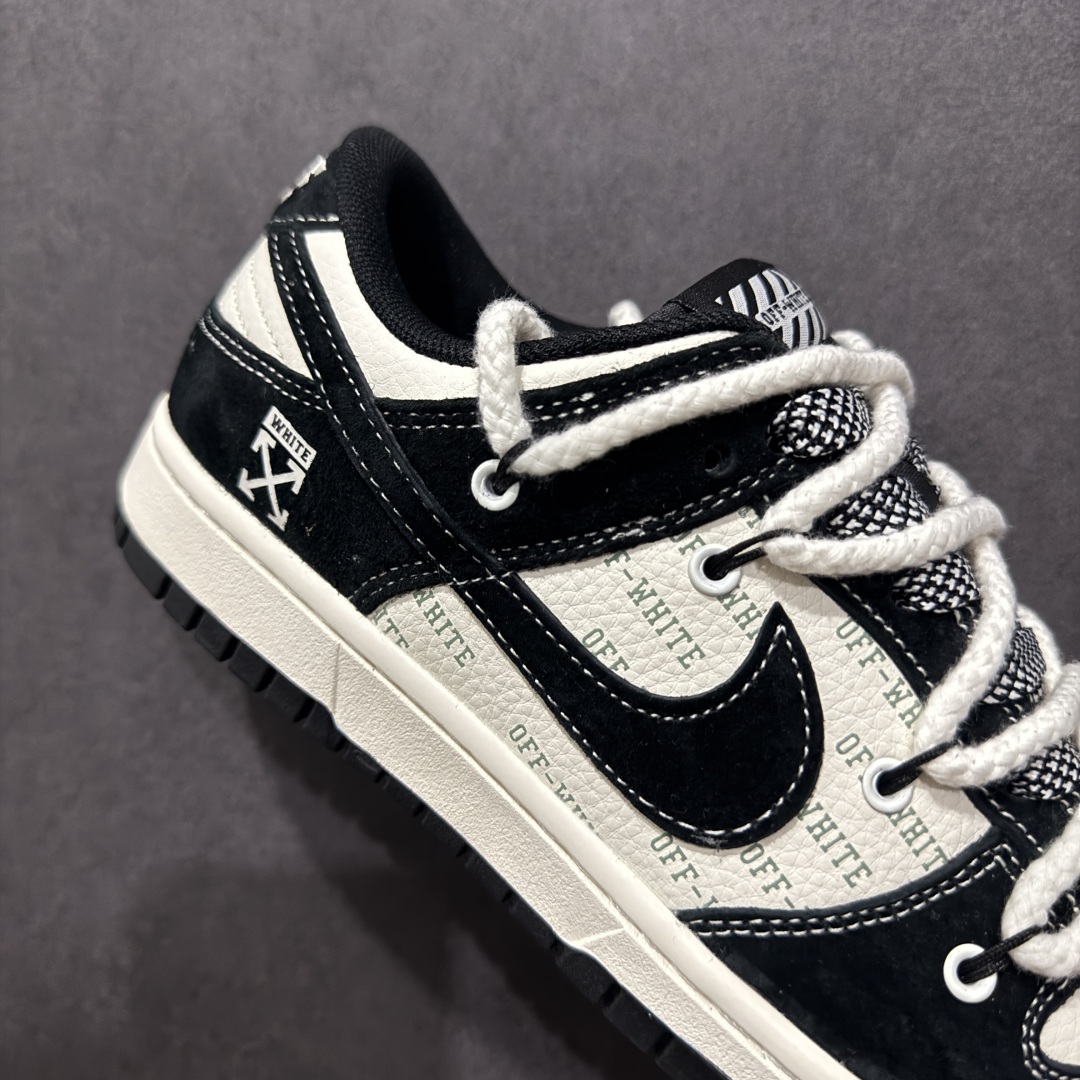 图片[6]-【定制版】Nk SB Dunk Low Off White联名 绑带猪八弹幕黑勾 周年高端定制 低帮休闲板鞋 YX5066-226  #定制鞋盒 大厂纯原品质出货 超高清洁度 皮料切割干净无任何毛边 细节完美   尺码：36 36.5 37.5 38 38.5 39 40 40.5 41 42 42.5 43 44 44.5 45-选品中心