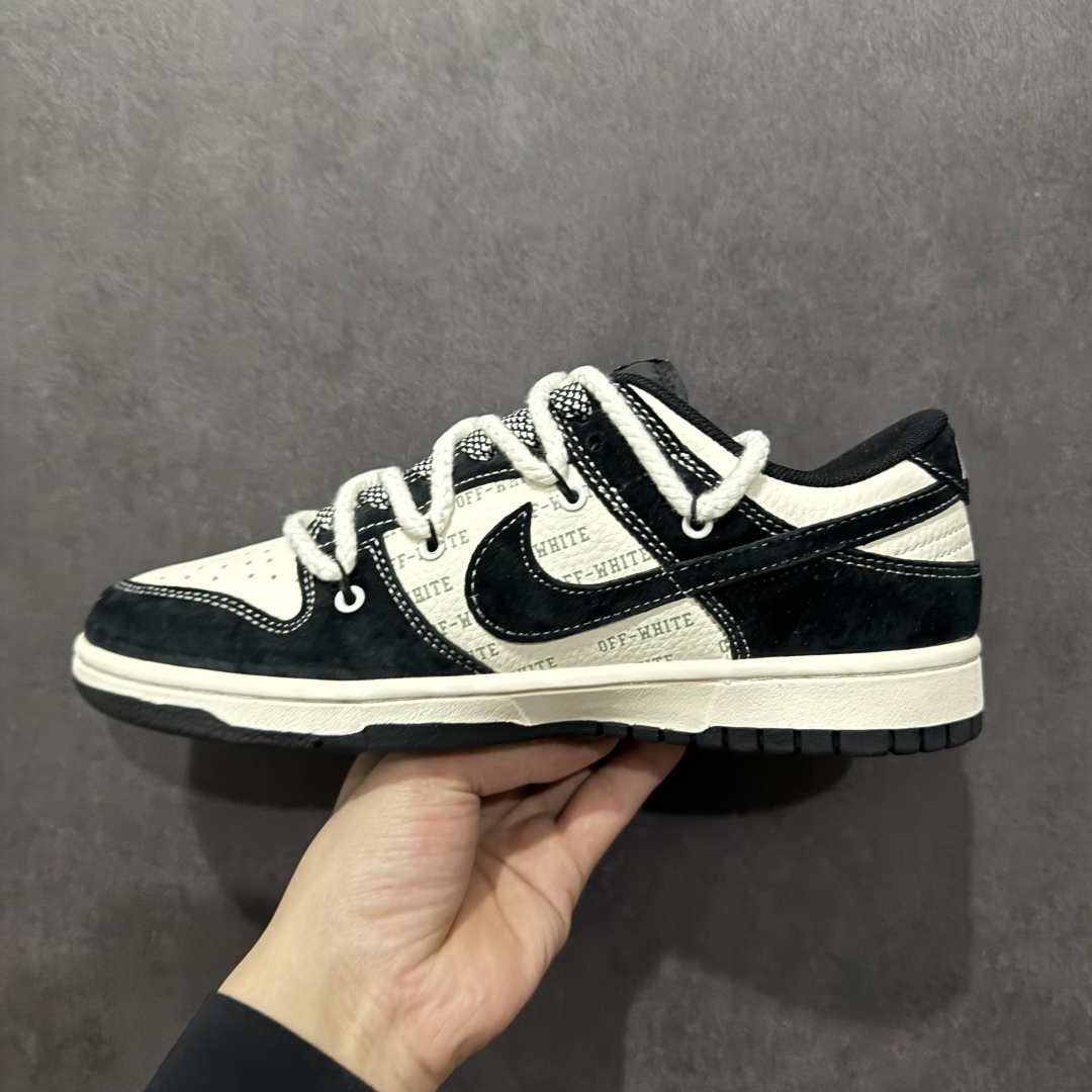 图片[2]-【定制版】Nk SB Dunk Low Off White联名 绑带猪八弹幕黑勾 周年高端定制 低帮休闲板鞋 YX5066-226  #定制鞋盒 大厂纯原品质出货 超高清洁度 皮料切割干净无任何毛边 细节完美   尺码：36 36.5 37.5 38 38.5 39 40 40.5 41 42 42.5 43 44 44.5 45-选品中心