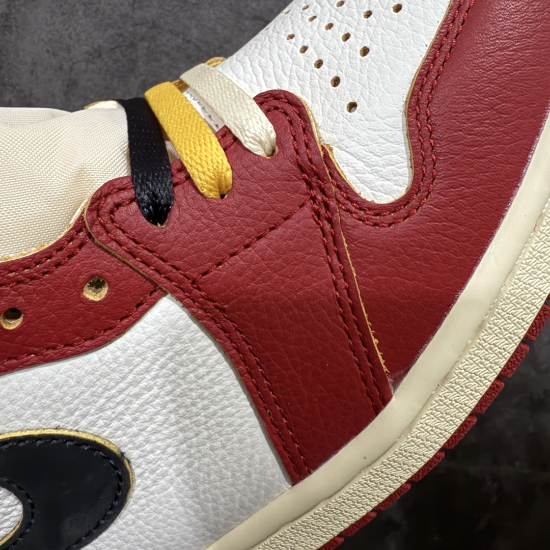 图片[4]-【PK纯原版】Union X Air Jordan 1 Retro High NRG 限量联名 黑白红拼接 实拍首发 货号：HV8563 600 大厂出品 市场第一梯队 唯一可媲美原版 全鞋电脑针车 精确间距匹配 国内顶级头层皮料订染 用料绝不含糊 飞翼3D高频深度立体 全方位比对原鞋 皮料全程玻璃冲刀 冲裁 清洁度完美 工艺方面漏斗收腰 底线拉帮 LOGO立体 小到针眼排布 载片对称 冲孔效果 鞋标规范 鞋垫背胶等等 绝对无敌 尺码：40 40.5 41 42 42.5 43 44 44.5 45 46 47.5-选品中心