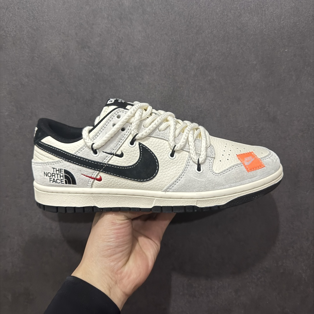 【定制版】Nike SB Dunk Low x The North Face 白灰三小钩绑带  YX5066-257