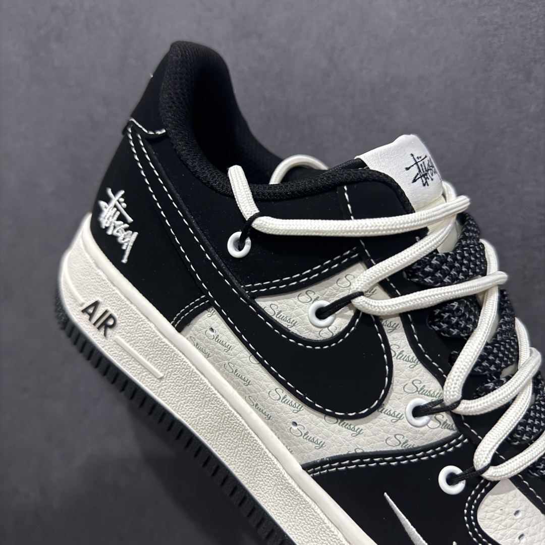 260 【定制版】Nk Air Force 1'07 Low 斯图西联名 黑白英文抽绳 空军一号低帮休闲板鞋 SJ1198-108