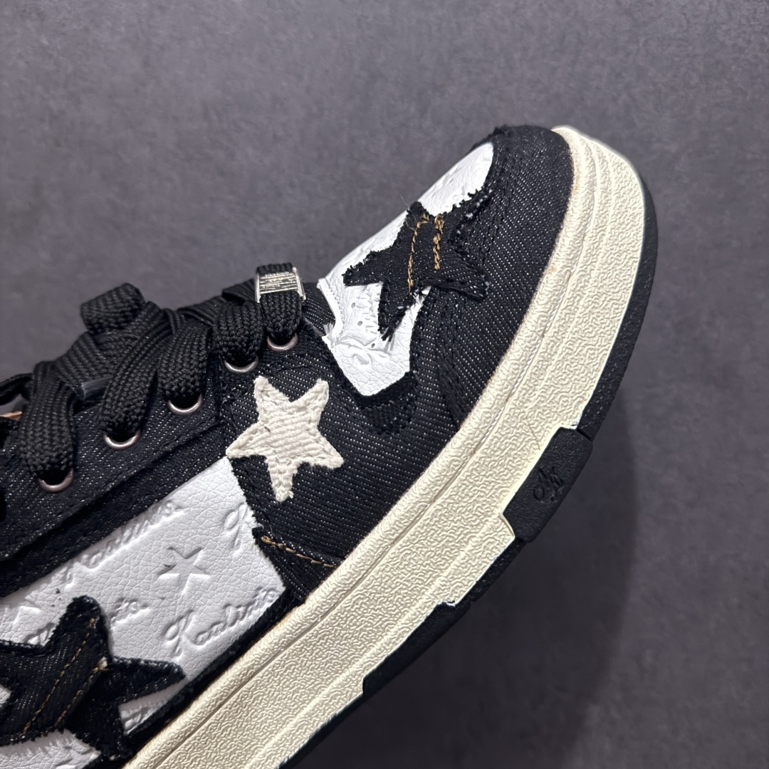 图片[5]-【福利特价】KAALIXTO Retro Vintage 星星潮流休闲防滑耐磨低帮板鞋 此款鞋使用牛仔作为主要的鞋面材质 结实耐磨 鞋舌设计特有印花皮牌作为搭配充分凸显牛仔的特性 整体鞋款采用牛仔面料随意角度拼接的呈现方法 打破消费者原有对鞋子的刻板印象 让人耳目一新 织麦标在彰品品牌属性的同时更具牛仔的代表性元素 并采用加厚内里 穿着舒适透气 鞋底做旧氧化 尺码：36 37 38 39 40 41 42 43 44 45-选品中心