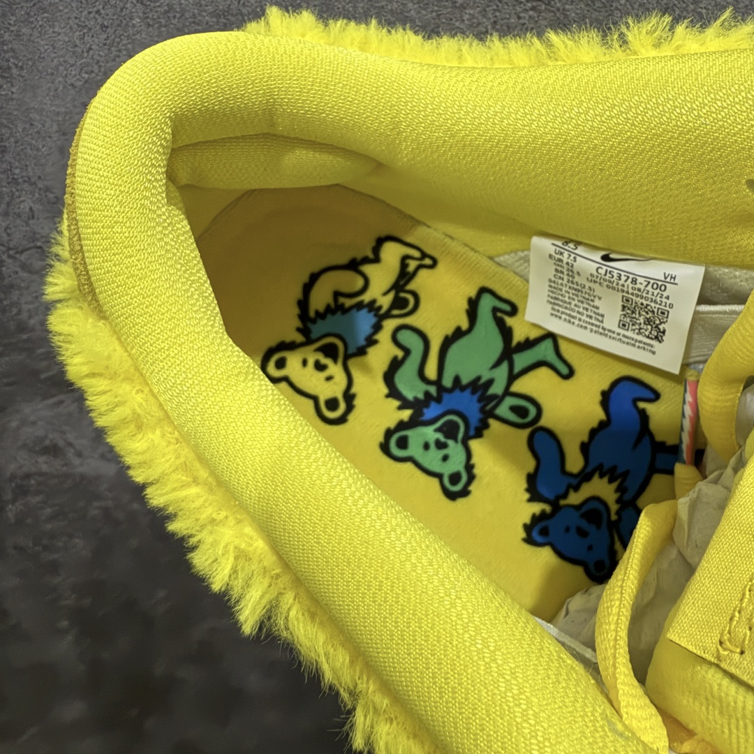 图片[8]-【纯原Z版】Grateful Dead x SB Dunk“黄色小熊” 鞋面采用正确原材刷毛绒 毛绒细腻 密度高 独家原装原档案私模大底 全网唯一正确底 原厂百宏织唛舌标 原厂中底布正确印刷 原装鞋垫 内置缓震乳胶+Sole真气垫装置 后跟原档案数据电绣 针数已达正品标准 一切遵循公司货完美打造 尺码： 36-47.5 男女码 独家模具47.5 型号： CJ5378-700-选品中心