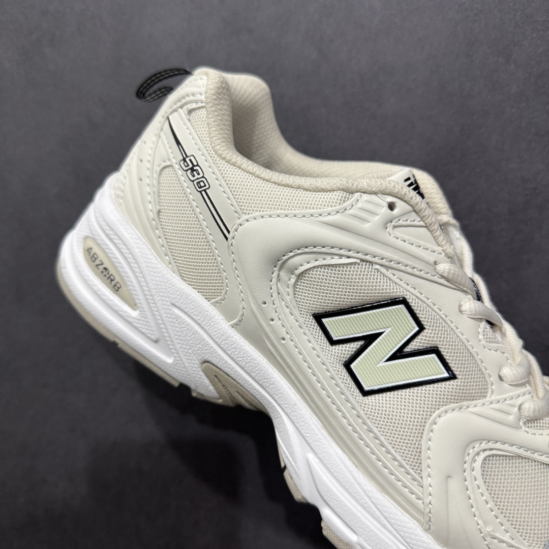 图片[6]-【纯原性价比】New Balance 530 NB530 男女休闲慢跑鞋 MR530SH 大厂出品 所有配色都是原鞋开发 超正版型 超高清洁度和品质 价格更具性价比 实体代购专用订单 配套商长期套现长期补货 全新货品 正常出厂触屏不到的单价 超级跑量款 全套原楦原纸板原厂数据开发 进口三明治网面 原装进口翻毛皮料正确绒感卡色 正确中底拉帮中底网布细节 采用轻质牛剖革拼接透气网眼衬垫织物鞋面材质 T-Beam大底提供足步弓支撑 保持步态稳定 后跟搭载外露缓震胶 鞋身整体以各种深浅不一的灰色覆盖 鞋头以淡蓝色调装饰 网眼衬垫通过不规律的色块实现做旧的美感 泛黄的鞋底更是进一步增添了复古气息 尺码：36 37 37.5 38 38.5 39.5 40 40.5 41.5 42 42.5 43 44 44.5 45-选品中心