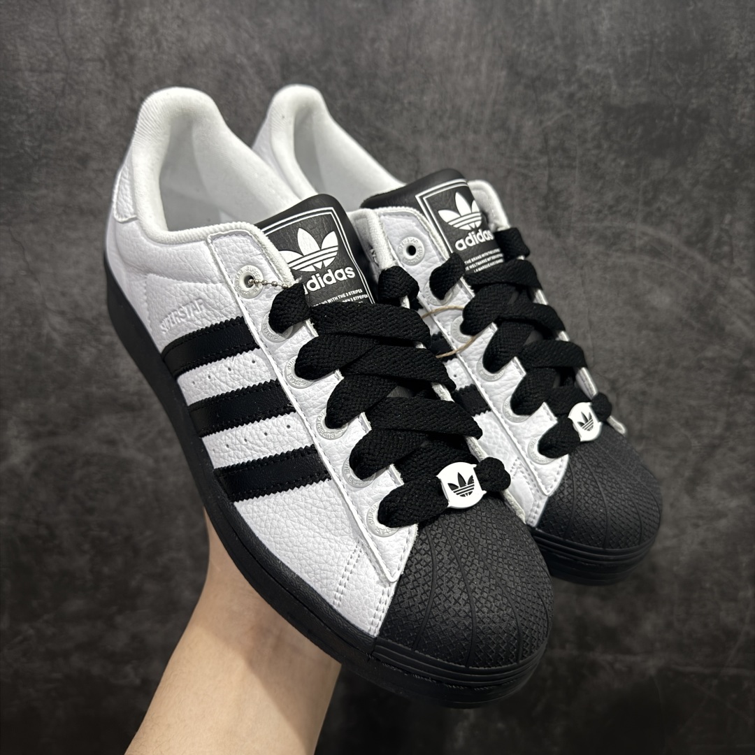 【H11纯原】Adidas originals superstar 贝壳头 白黑 采用全新头层拼接皮革材质 后跟采用特色3d立体印字 渠道正品订单 诠释市场最高工艺水平 全鞋进口头层皮料打造 区别市面普通真标版本,进出无压力 , 货号:JI0124 尺码:35 36 36.5 37 38 38.5 39 40 40.5 41 42 42.5 43 44 44.5 45-选品中心