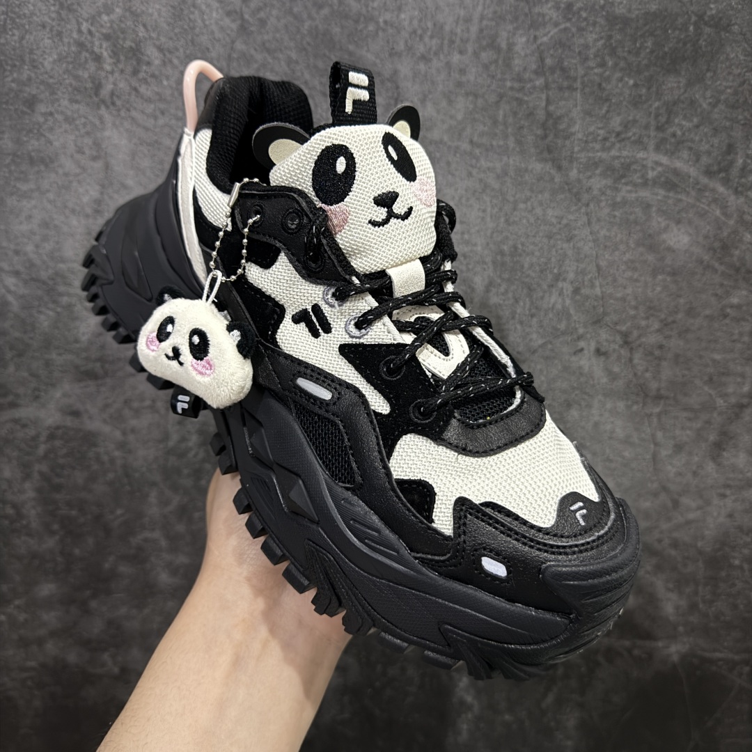 图片[3]-【公司级】Fila Fusion Bianco 海盗熊 黑白 斐乐抓绒潮流舒适百搭老爹鞋 上架实拍 #原楦原纸版数据 全新模具开发 区别市场通货 网红单品小红书推荐爆款 尺码：35.5-40-选品中心