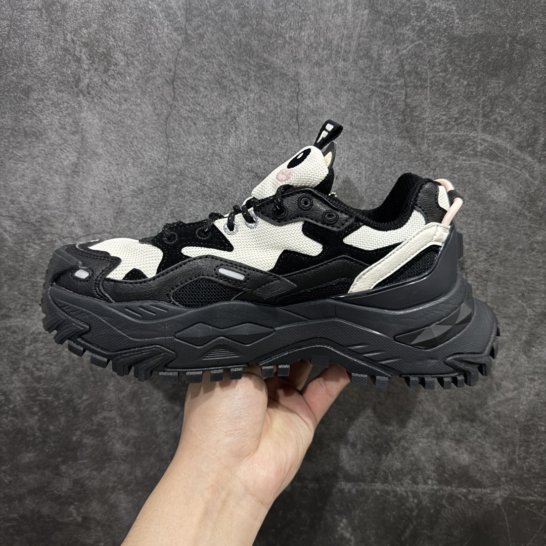 图片[2]-【公司级】Fila Fusion Bianco 海盗熊 黑白 斐乐抓绒潮流舒适百搭老爹鞋 上架实拍 #原楦原纸版数据 全新模具开发 区别市场通货 网红单品小红书推荐爆款 尺码：35.5-40-选品中心