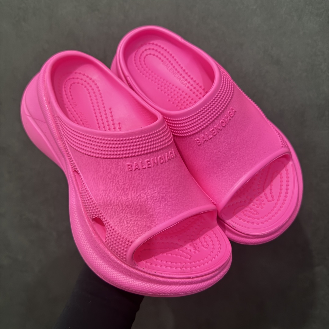 220 【广东纯原版本】Balenciaga Pool Crocs 巴黎世家百搭时尚厚底增高拖鞋