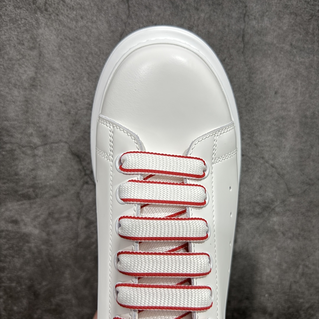 【顶级毒盒版】Alexander McQueen 亚历山大麦昆小白鞋 白色红边