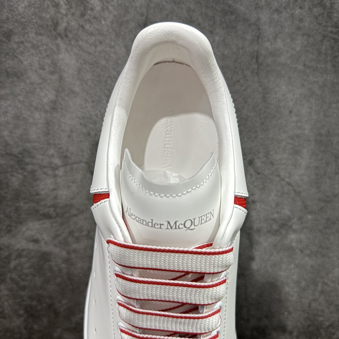 【顶级毒盒版】Alexander McQueen 亚历山大麦昆小白鞋 白色红边