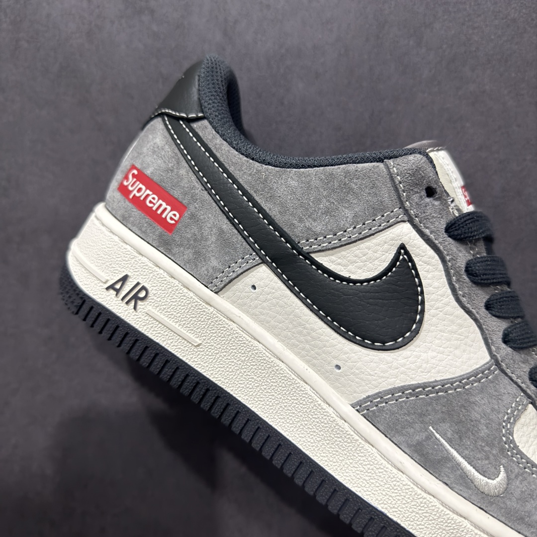 【定制版】Nike Air Force 1'07 Low Supreme联名 黑灰拼接 空军一号低帮休闲板鞋 XZ6188-792