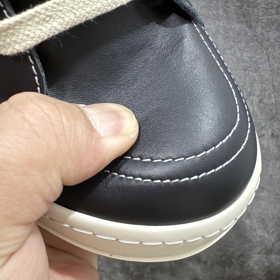 图片[5]-【XC纯原】Rick Owens Vintage Low-Top Sneakers\”Black/Pearl Milk\” RO低帮系列暗黑高街经典增高休闲运动厚底板鞋“皮革黑浅灰侵权款”RU02B2897 LPOLVS 价格劲爆 品质耐打 鞋型细节品质完美，电脑针车 间距完美还原！ 顶级头层皮料，质感无敌无色差，奢侈品的触感！ 尺码：38 39 40 41 42 43 44 45-选品中心