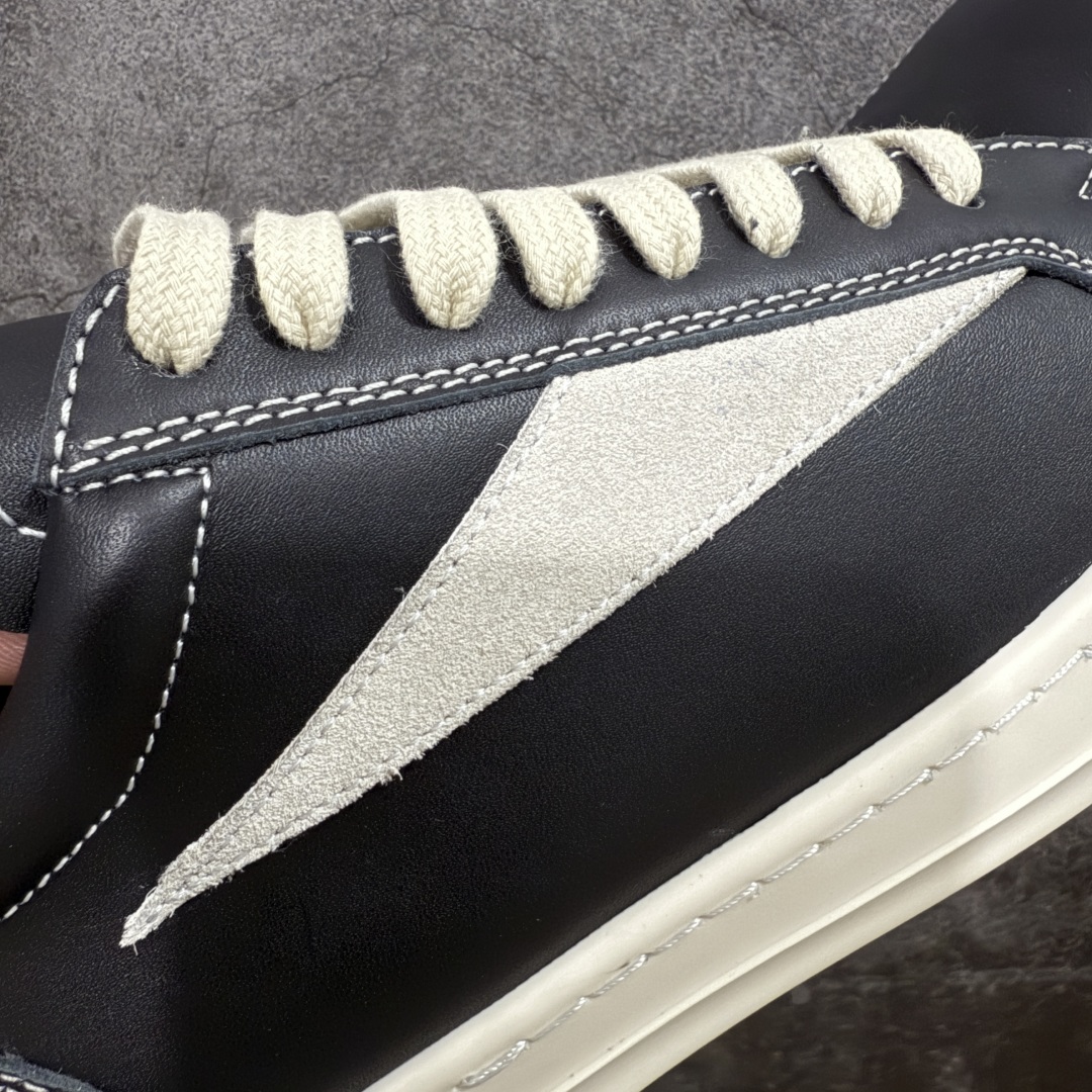 图片[6]-【XC纯原】Rick Owens Vintage Low-Top Sneakers\”Black/Pearl Milk\” RO低帮系列暗黑高街经典增高休闲运动厚底板鞋“皮革黑浅灰侵权款”RU02B2897 LPOLVS 价格劲爆 品质耐打 鞋型细节品质完美，电脑针车 间距完美还原！ 顶级头层皮料，质感无敌无色差，奢侈品的触感！ 尺码：38 39 40 41 42 43 44 45-选品中心