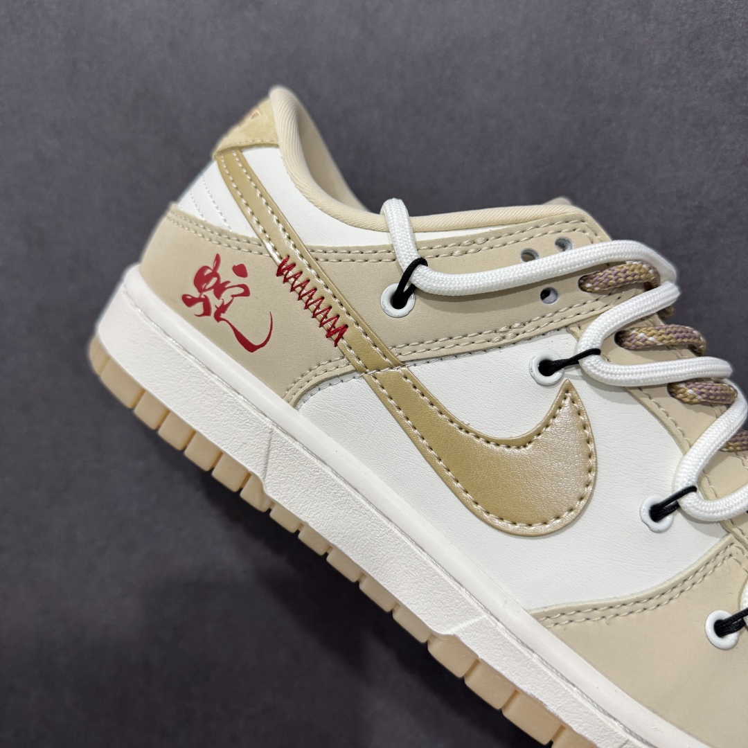 300  【定制版】Nike SB Dunk Low 蛇年系列 绑带黄白黄勾 周年高端定制 低帮休闲板鞋  YX5066-291
