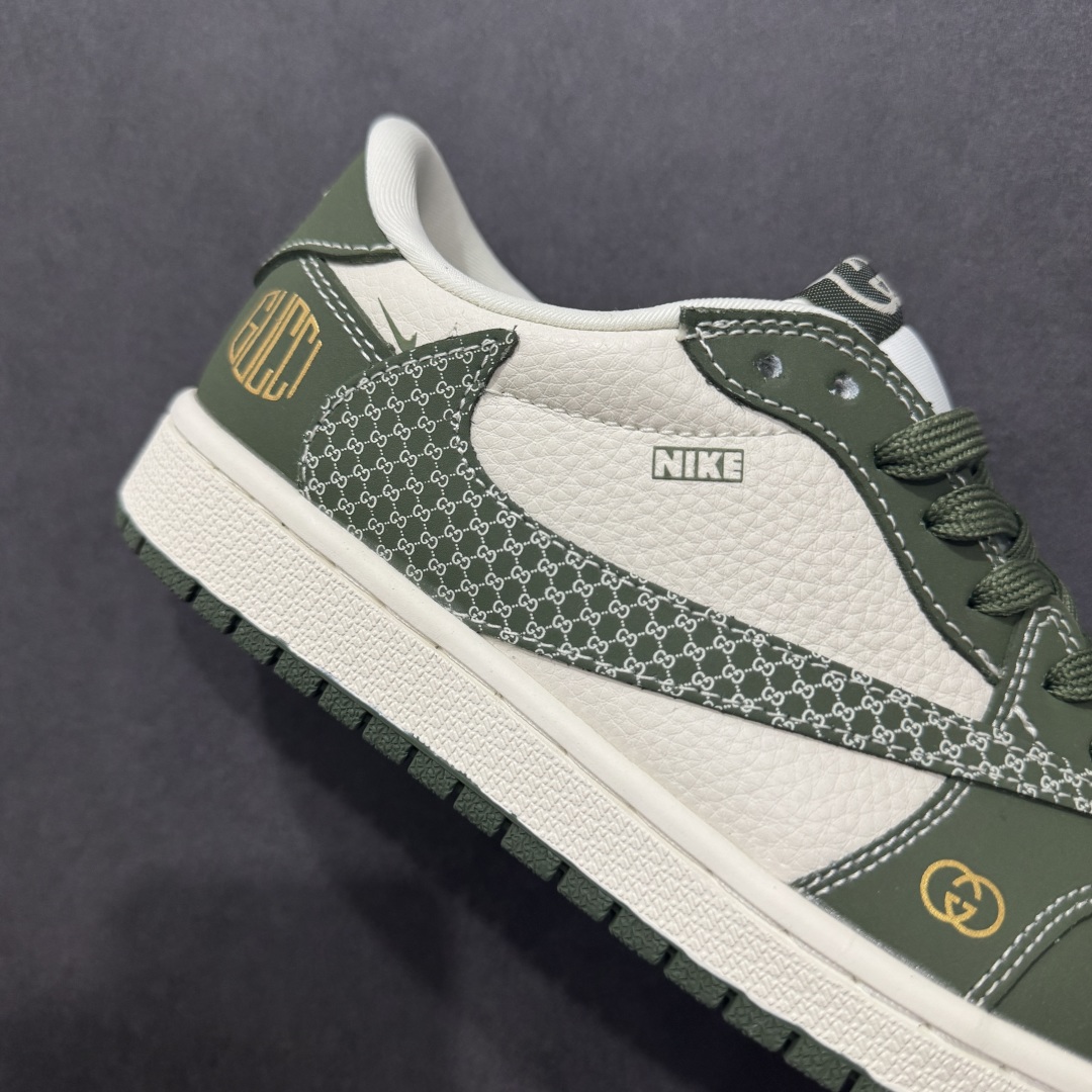 280  【定制版】Travis Scott x Fragment Design x Air Jordan 1 Low OG SP 乔1古驰联名 复古绿 低帮文化休闲板鞋  LD2025-002